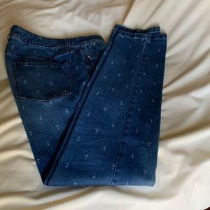 Talbots Nautical themed jeans with anchors